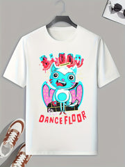 Cartoon Print Men's Graphic T-shirt for Summer