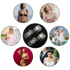 4 Pairs Invisible Bra Straps Non-slip Transparent Women's Lingerie Accessories