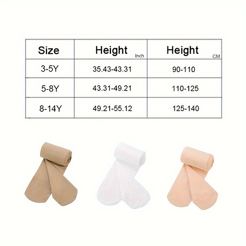 Girls' Stretchy Dance Socks, Comfortable Leggings for Kids