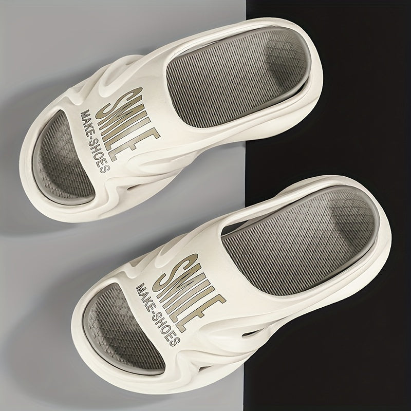 Men's Stylish Alphabet Detail Platform Slides