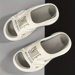 Men's Stylish Alphabet Detail Platform Slides