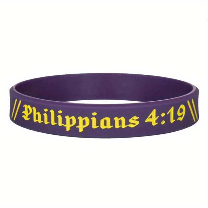 Religious Bible Silicone Bracelet Rubber Wristband Letter Graphic Praying