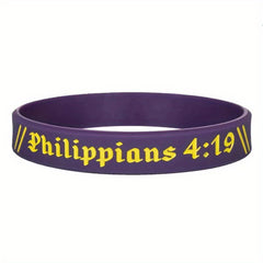 Religious Bible Silicone Bracelet Rubber Wristband Letter Graphic Praying