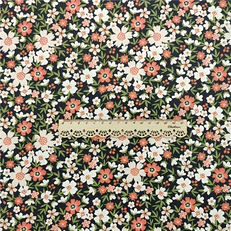 Pure Cotton Twill Fabric Small Floral Chrysanthemum Flare Flower