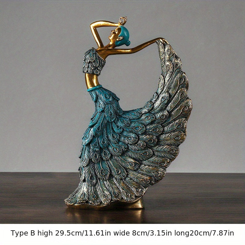 Peacock Dance Resin Crafts Wedding Room Home Living Room TV Cabinet Decoration