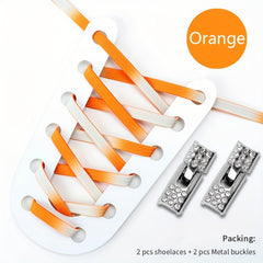 No Tie Shoelaces With Metal Buckles, Quick Locking System