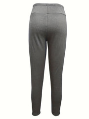 Winter Fleece-Lined Sports Leggings with Face Patch