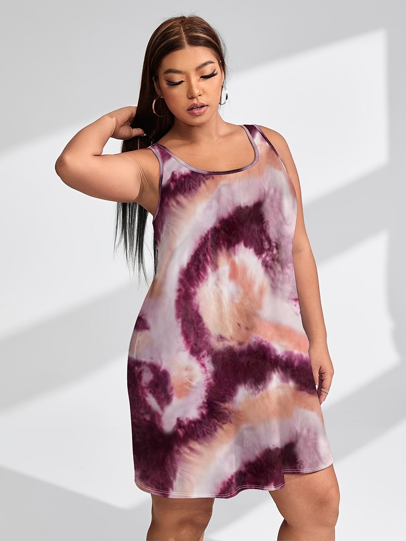 Ombre Tie Dye Sleeveless Tank Dress
