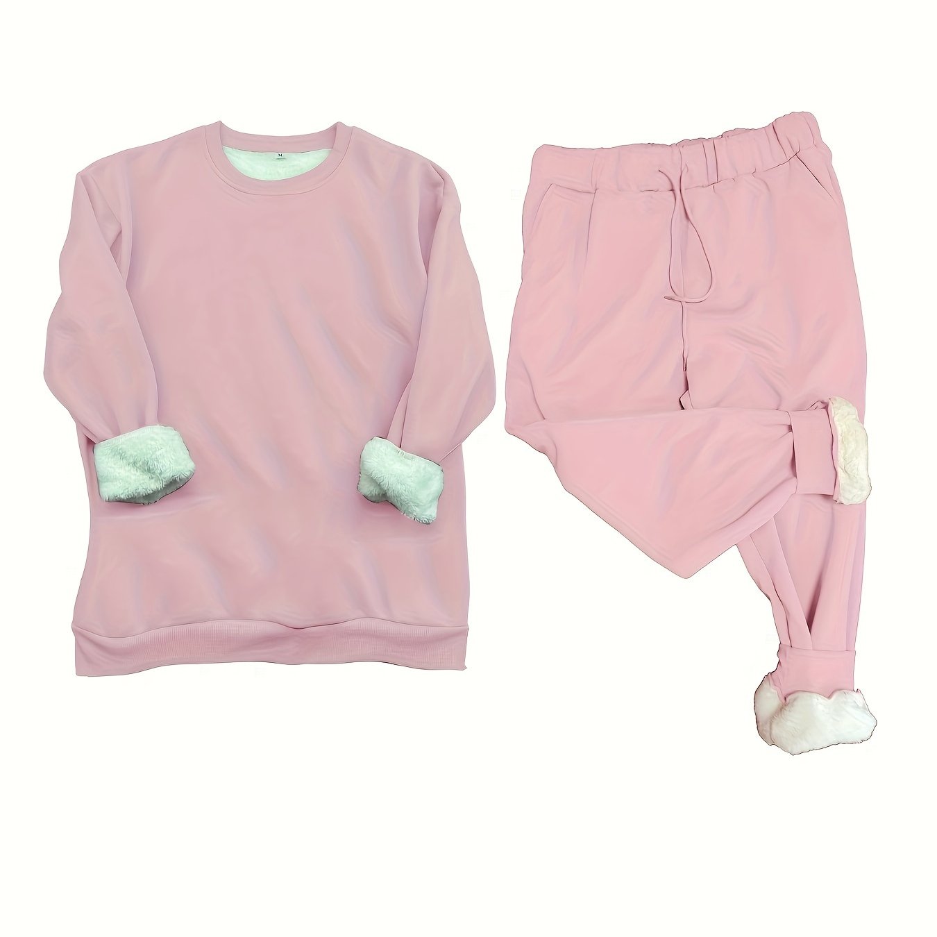 Women's Plus Liner Fleece Sweatshirt & Joggers Set