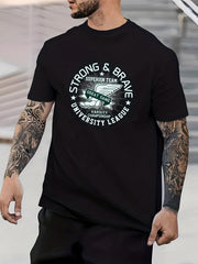 Vintage Shoe With Wings Print Men's Graphic Crew Neck Active T shirt