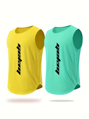 Men's Solid Tank Top Quick Dry Mid Stretch Sleeveless Shirt