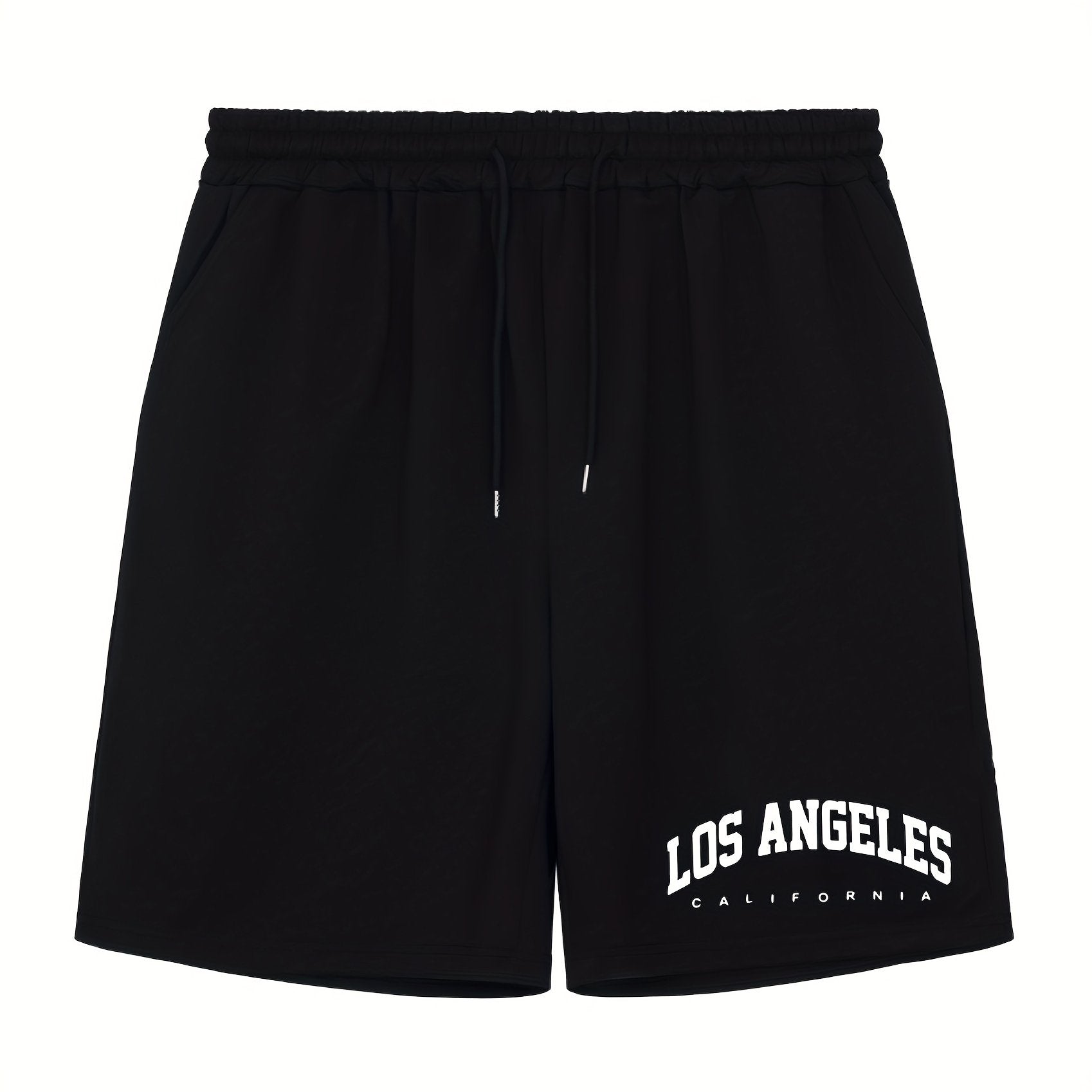 Men's LA Print Workout Shorts Active Stretch Sports Shorts