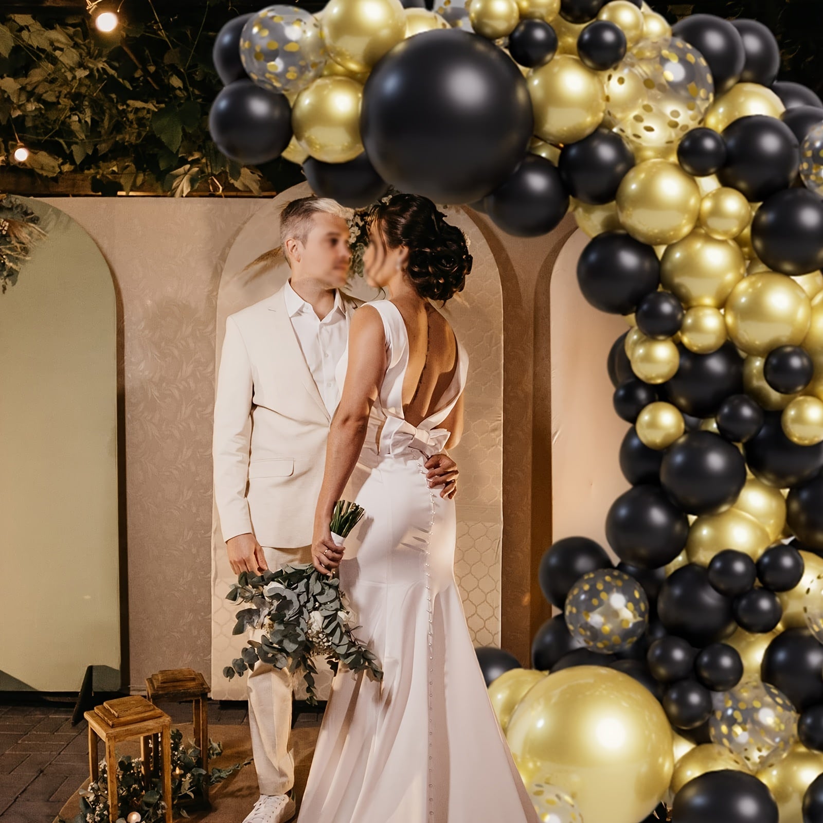 137Pcs Golden Balloons Garland Arch Kit Wedding Birthday Party Decor