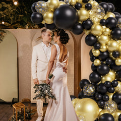 137Pcs Golden Balloons Garland Arch Kit Wedding Birthday Party Decor