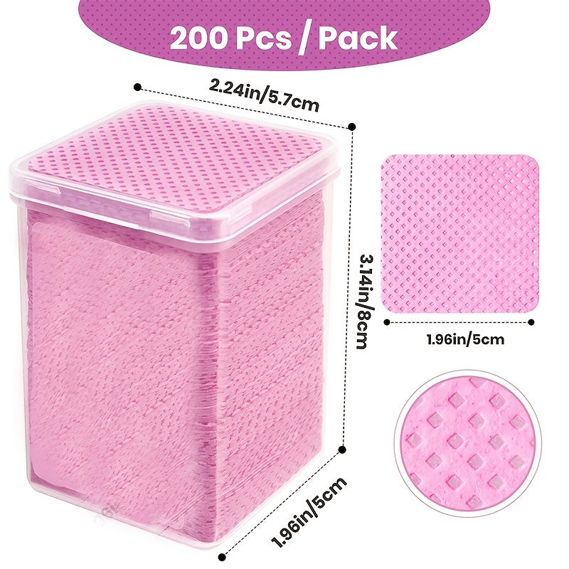 200pcs Nail Wipes with Tweezers and Glue Bottle Mouths