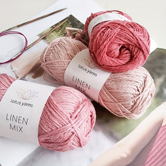 2pcs 393 Feet 50g Lotus Linen Mix Yarn Soft For DIY Hand Crochet/Knittin