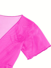 Girl's Swimsuit 3pcs Tankini Set & Cover Up Bathing Suit