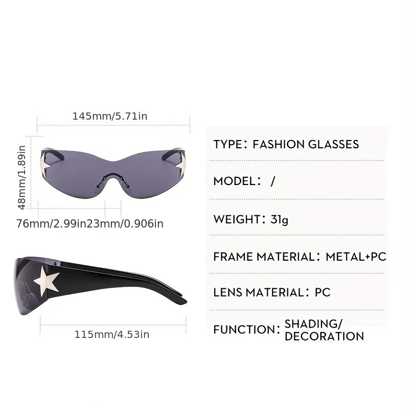 Men's Star Pattern Punk Sunglasses Goggle UV400