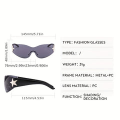 Men's Star Pattern Punk Sunglasses Goggle UV400