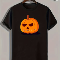 Halloween Pumpkin Print Men's Graphic T-shirt for Summer