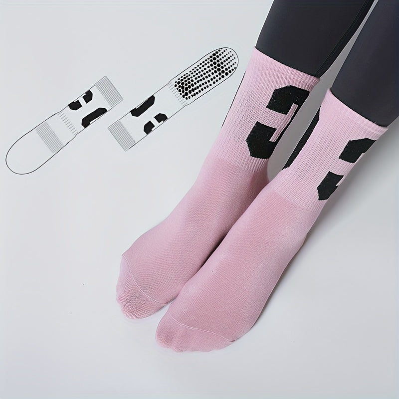 C Embroidered Yoga Socks Anti-skid Breathable Sweat Absorption Sports Soc