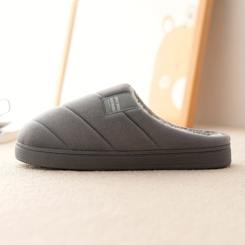 Men's Plush Lining Slip On Platform Slides