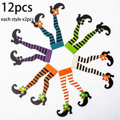 12pcs Halloween Witch's Boot Cake Topper Set Cupcake Decorations