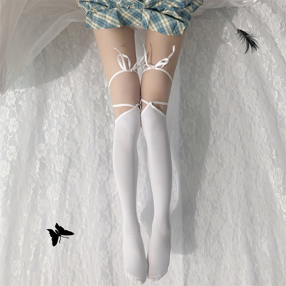 Strappy Thigh High Socks Lolita Over The Knee Stockings