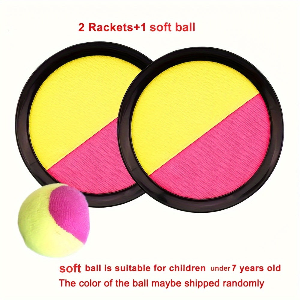 Kids Ball Toss & Catch Game Set with Sticky Balls & Racket Launcher
