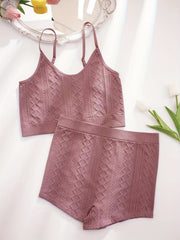 Geometric Pattern Pajama Set Sleeveless Cami Top & Shorts Women's Sleepwear