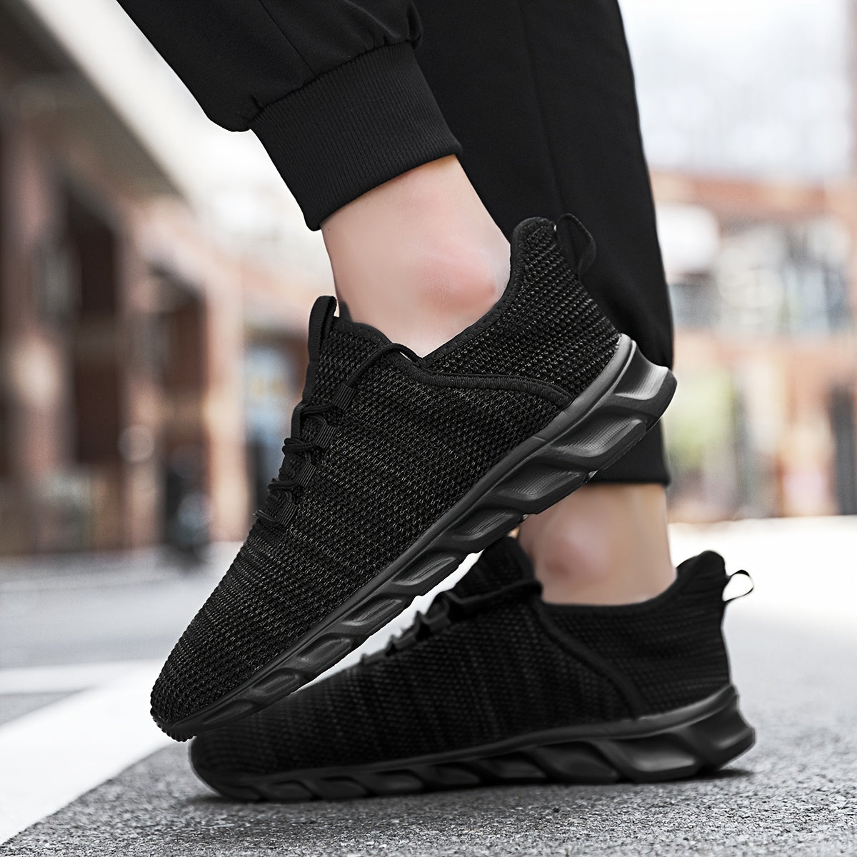 Men's Mesh Lace Up Running Sneakers Comfortable Breathable Casual Shoes