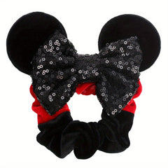 Colorful Sequin Bow Mouse Ear Scrunchies Hair Ties
