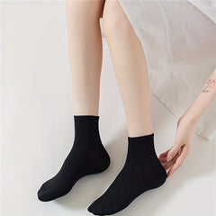 12 Pairs Solid Socks Women's Stockings & Hosiery