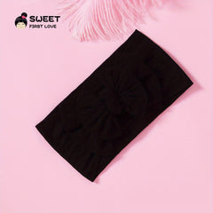Baby Girls Bowknot Solid Headband Soft Nylon Elastic Hair Bands