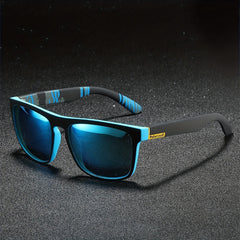 Men's Polarized Square Sunglasses Patterned Temple UV Protection