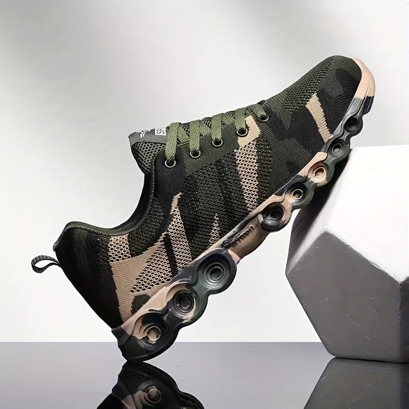 Camouflage Outdoor Sports Shoes Lace Up Weaving Sneakers