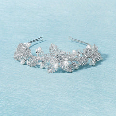 Faux Pearl Rhinestone Headband Tiara Headdress For Girls Women