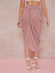 Ruched High Waist Skirt Sexy Skirt For Spring & Summer Women's Clothing