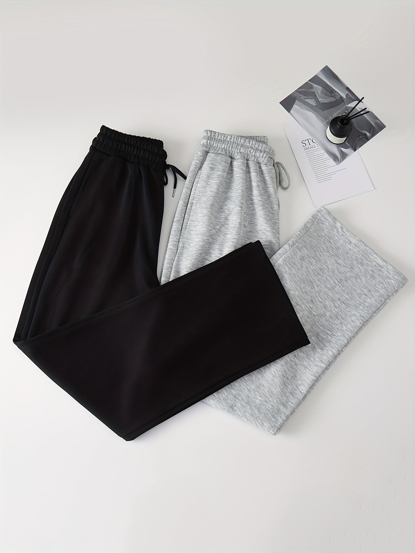 2pcs Elastic Drawstring Sweatpants Women's Activewear