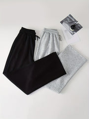 2pcs Elastic Drawstring Sweatpants Women's Activewear