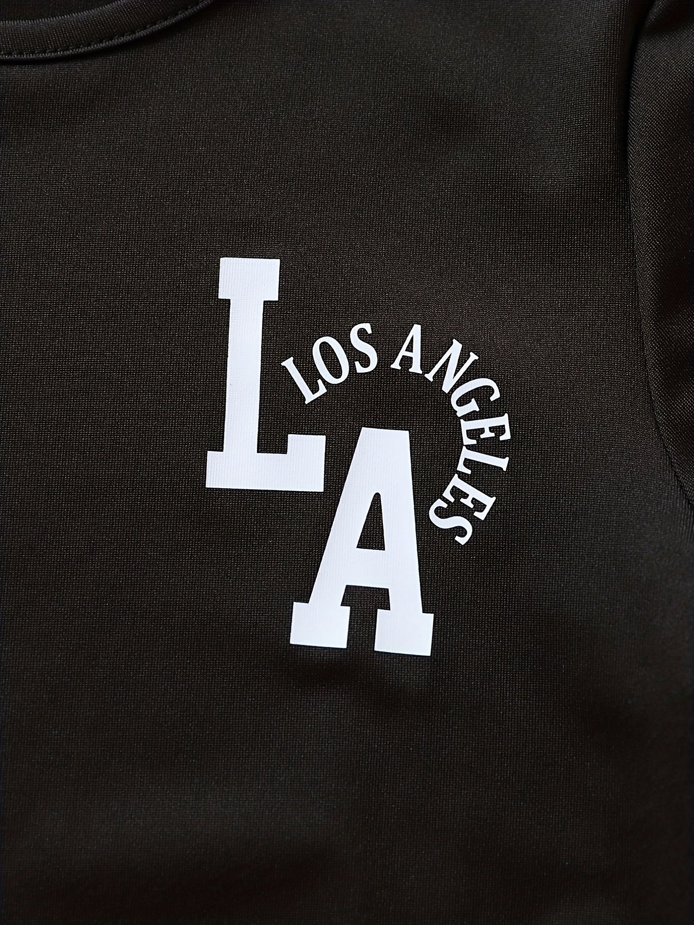 3pcs Boys LOS ANGELES Graphic Print T shirt&Shorts Set