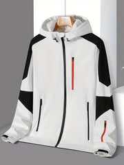 Men's Lightweight Hooded Windbreaker Jacket - Zip Up Coat for Spring Fall