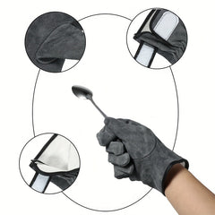 1pair Heat Resistant BBQ Gloves for Outdoor Picnic and Barbecue