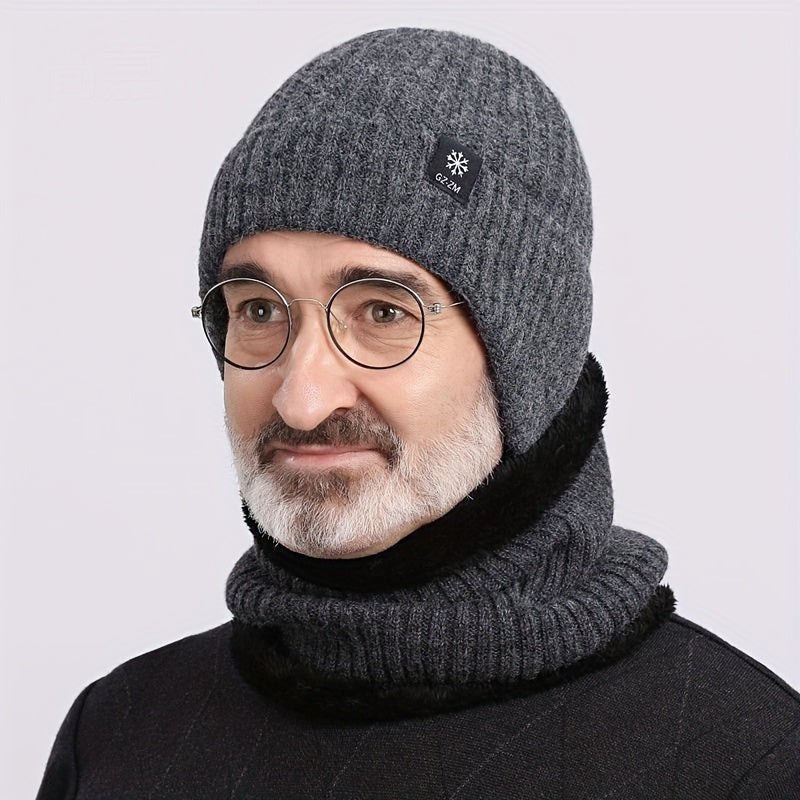 Men's Winter Warm Knitted Beanie Hat for Old Man Dad Grandpa
