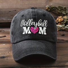 VOLLEYBALL MOM Baseball Cap Embroidered Washed Distressed Dad Hat