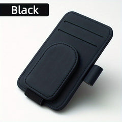 Car Sunglass Holder - Magnetic Leather Clip for Storing Glasses