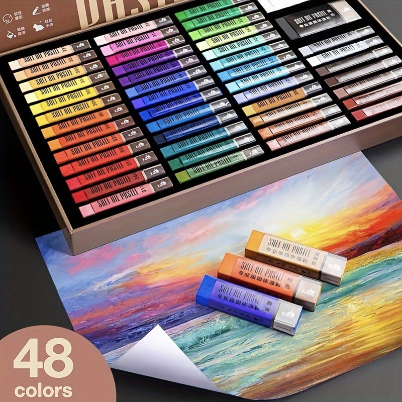 48 Colors Soft Pastels Set For Art Painting Drawing Blending
