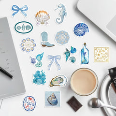 50pcs Coastal Girl Vinyl Stickers Ocean Themed Cartoon Decals for Laptop Water B