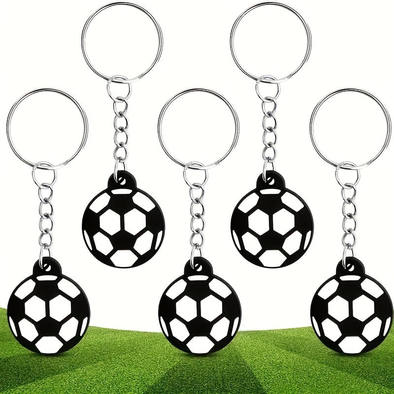 6pcs Football Keychain PVC Soft Rubber Soccer Ball Toy