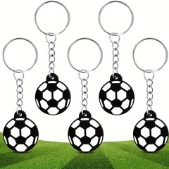 6pcs Football Keychain PVC Soft Rubber Soccer Ball Toy